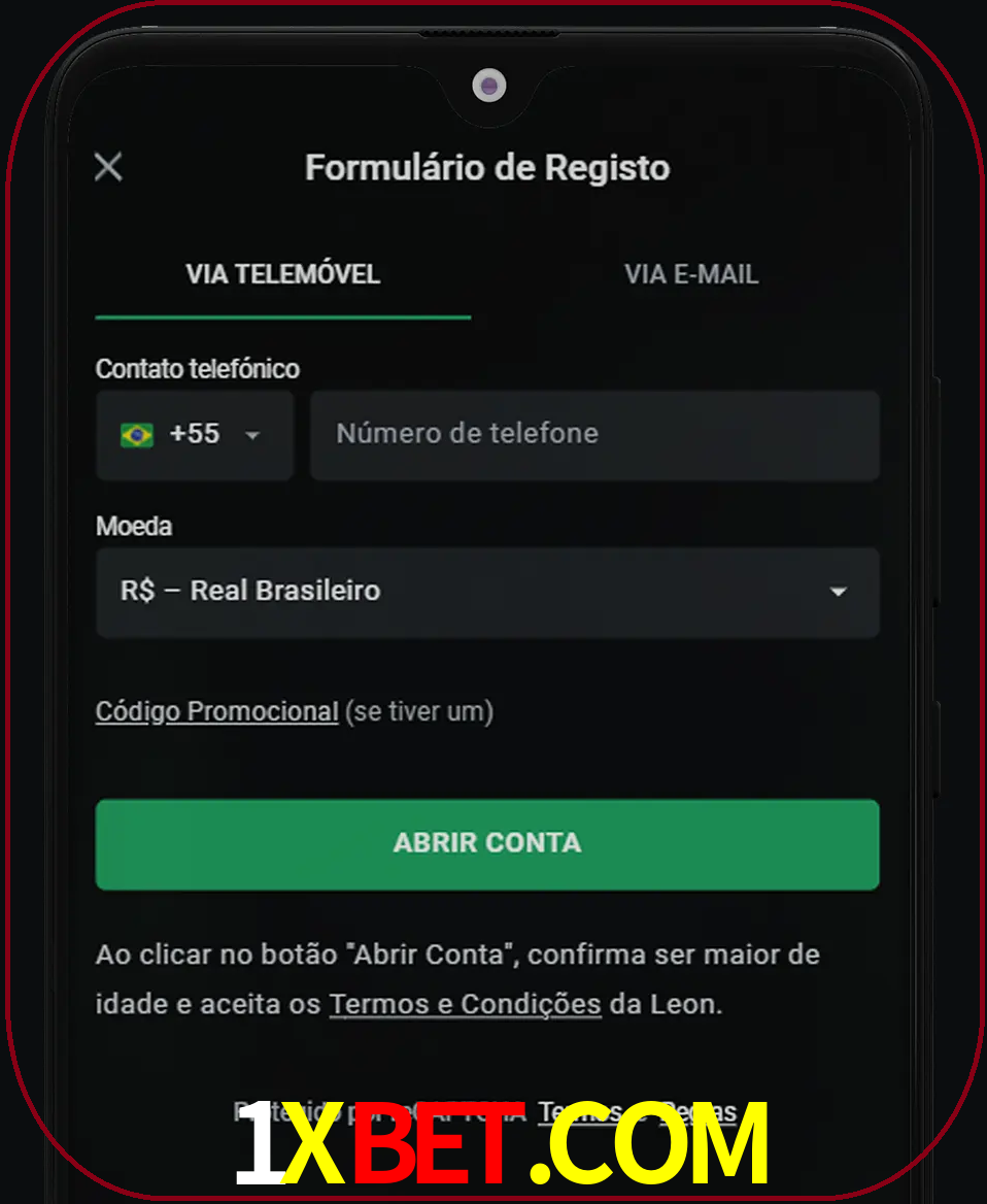 Abra o aplicativo e inicie o processo de registro.